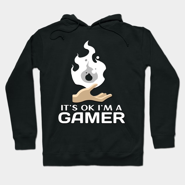 Its Ok Im A Gamer White Hoodie by Shawnsonart